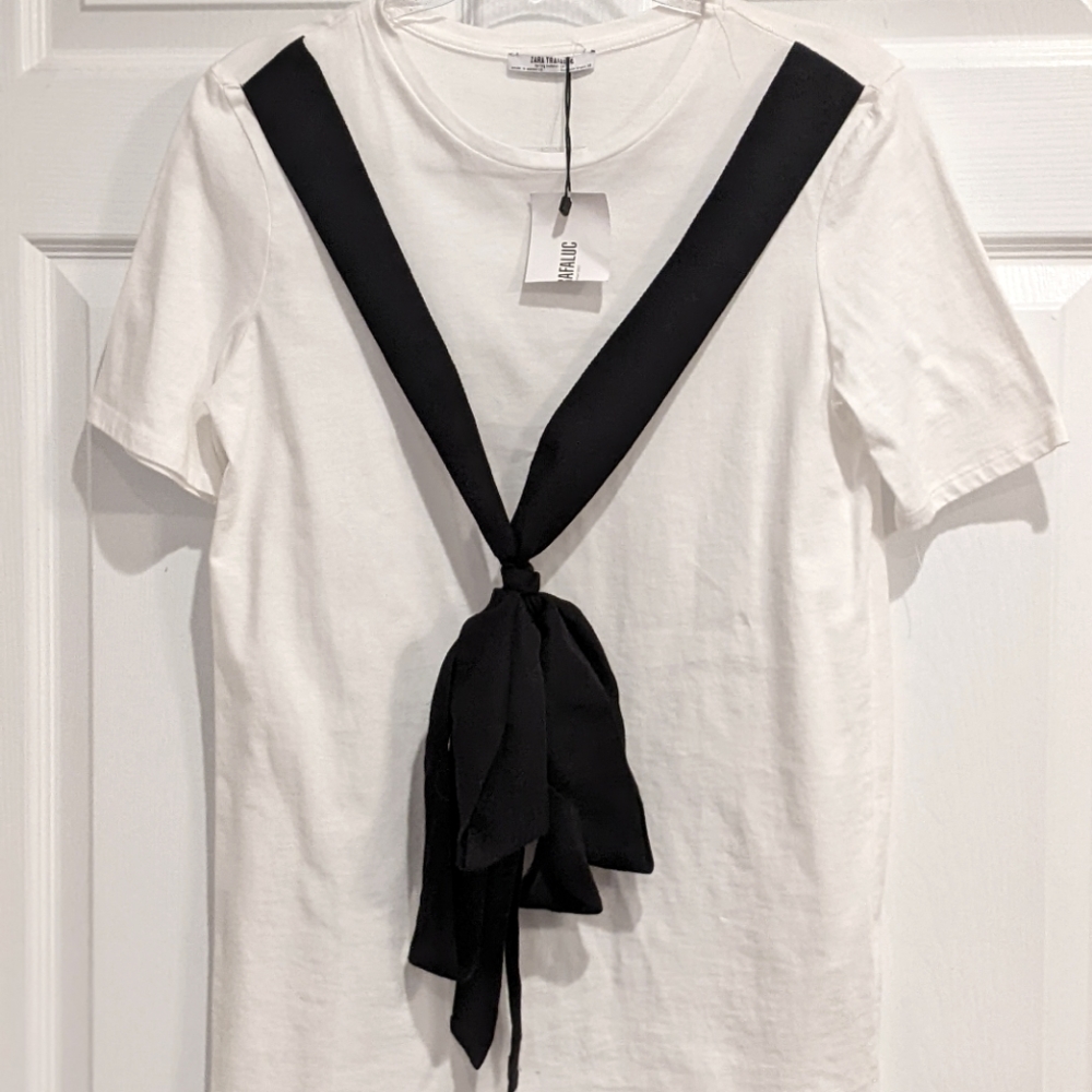 Zara T-shirt Tie Blouse